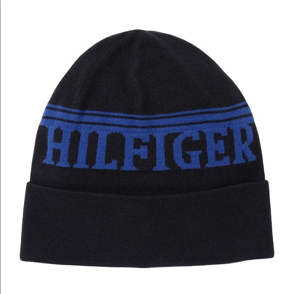 Tommy Hilfiger Sportif Band Cuff Beanie Black Blue